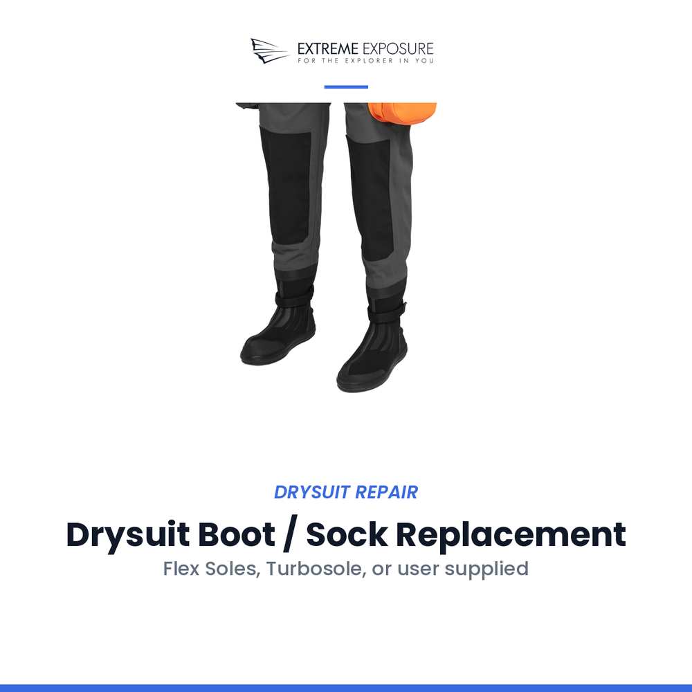 Drysuit Boot/Sock Replacement - Flex Soles, Turbosole or User Supplied at Extreme Exposure in High Springs, FL