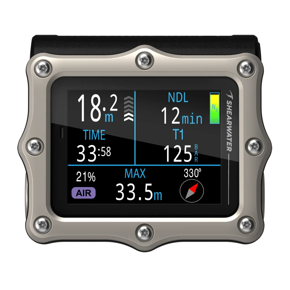 Shearwater Perdix 3 Dive Computer - Silver Front w Regular View