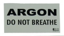 ARGON: DO NOT BREATHE warning decal