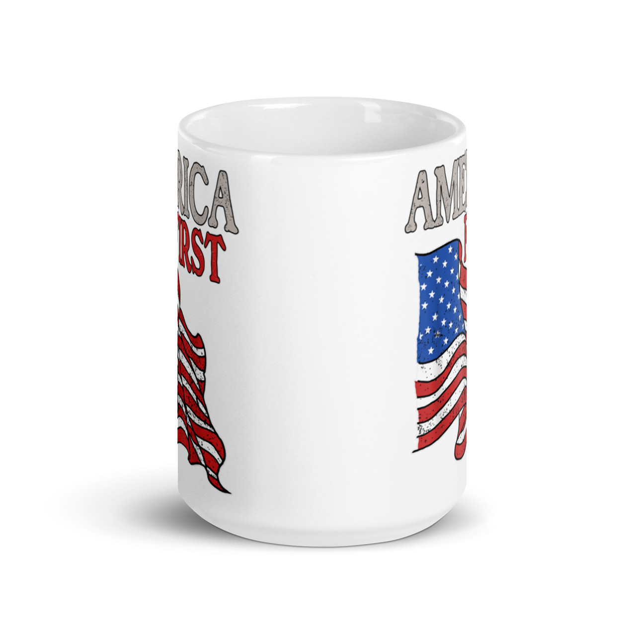 America First White glossy mug - Meach's Military Memorabilia & More