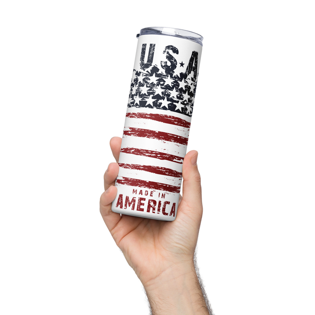 USA Flag Stainless Steel Slim Bottle With Lid 17 oz. - McClard's Gifts