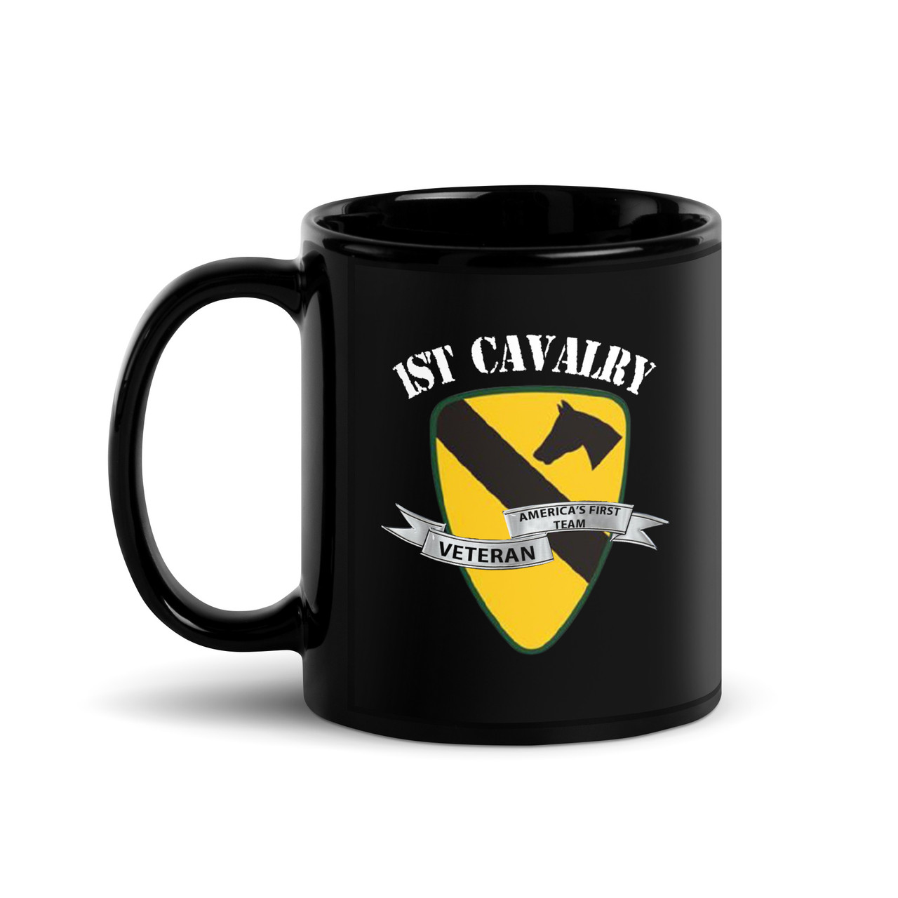 1st Cavalry (America's First Team) Black Glossy Mug - Meach's Military ...