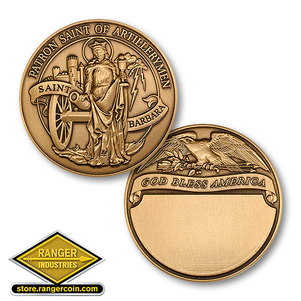 Solid Bronze Baptism Commemorative Coin - Hand Painted LDS Design With Vinyl Pouch