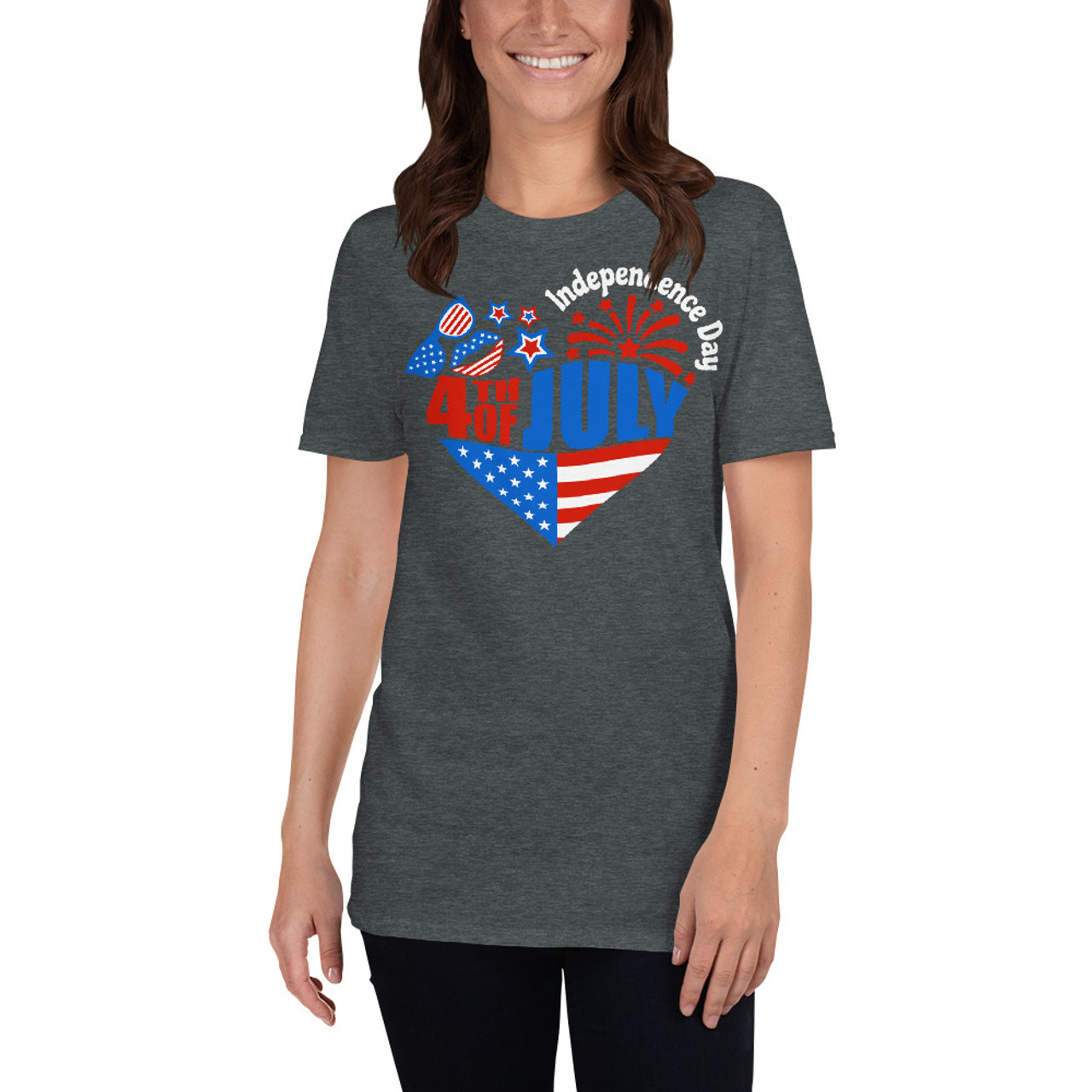 4th of July Heart Short-Sleeve Unisex T-Shirt - Meach's Military ...