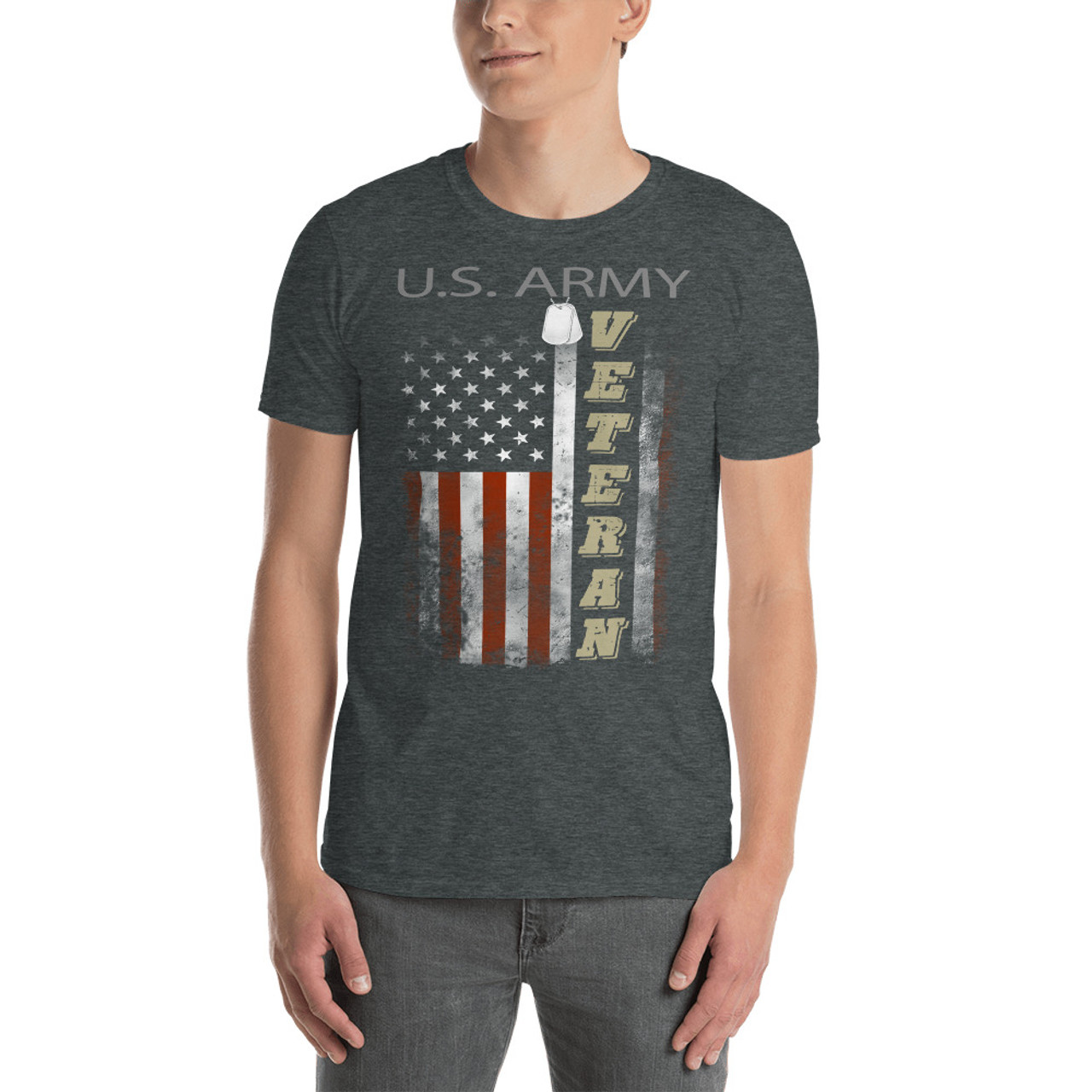 US Army Veteran Flag Design Short-Sleeve Unisex T-Shirt - Meach's ...