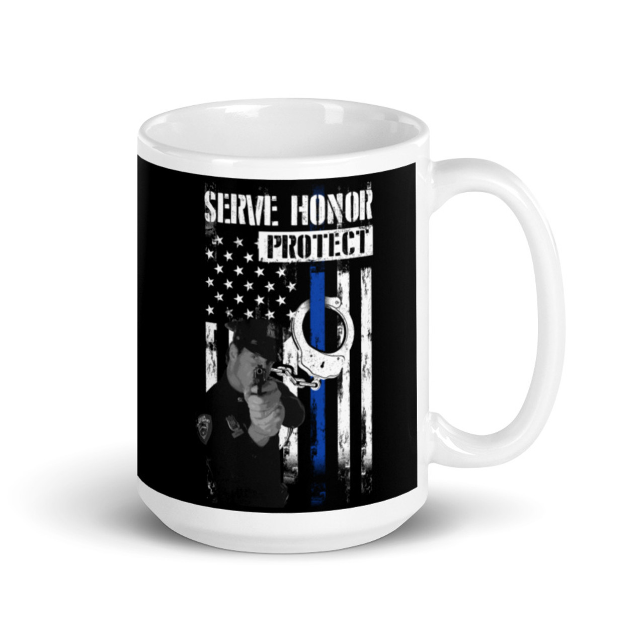 Serve Honor Protect (Police Blue Line) Mug - Meach's Military ...