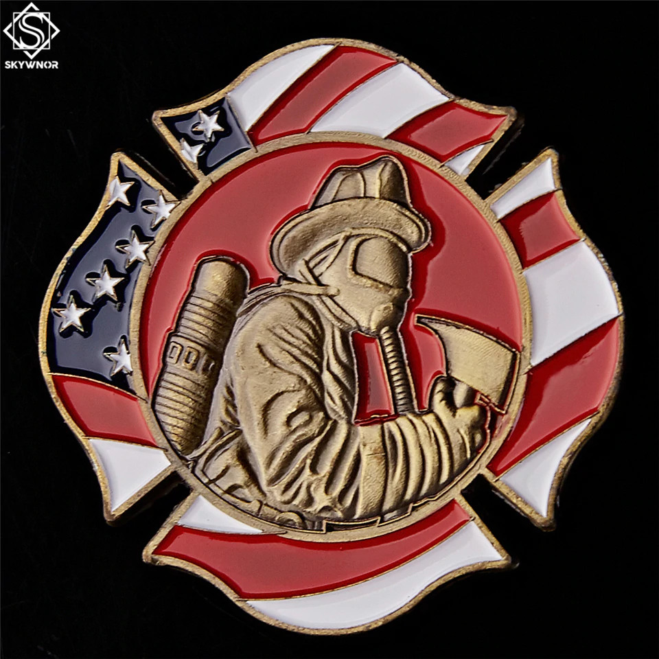 Fire Rescue FireFighter Challenge Coin Meach #39 s Military Memorabilia