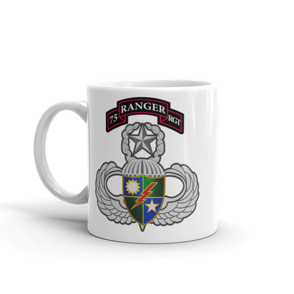 75th Ranger Regiment (Wings) White glossy mug - Meach's Military ...