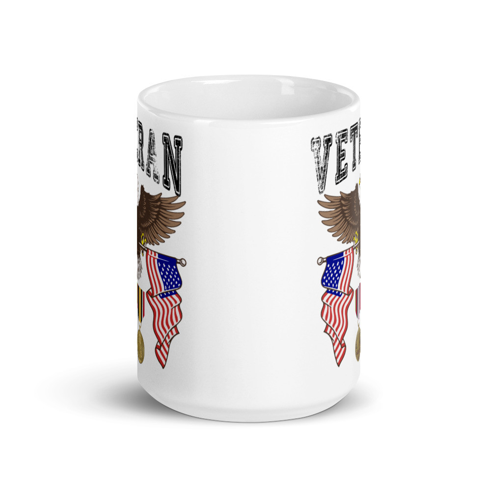 Iraq & Afghanistan Veteran (American Eagle 2) White glossy mug - Meach's  Military Memorabilia & More