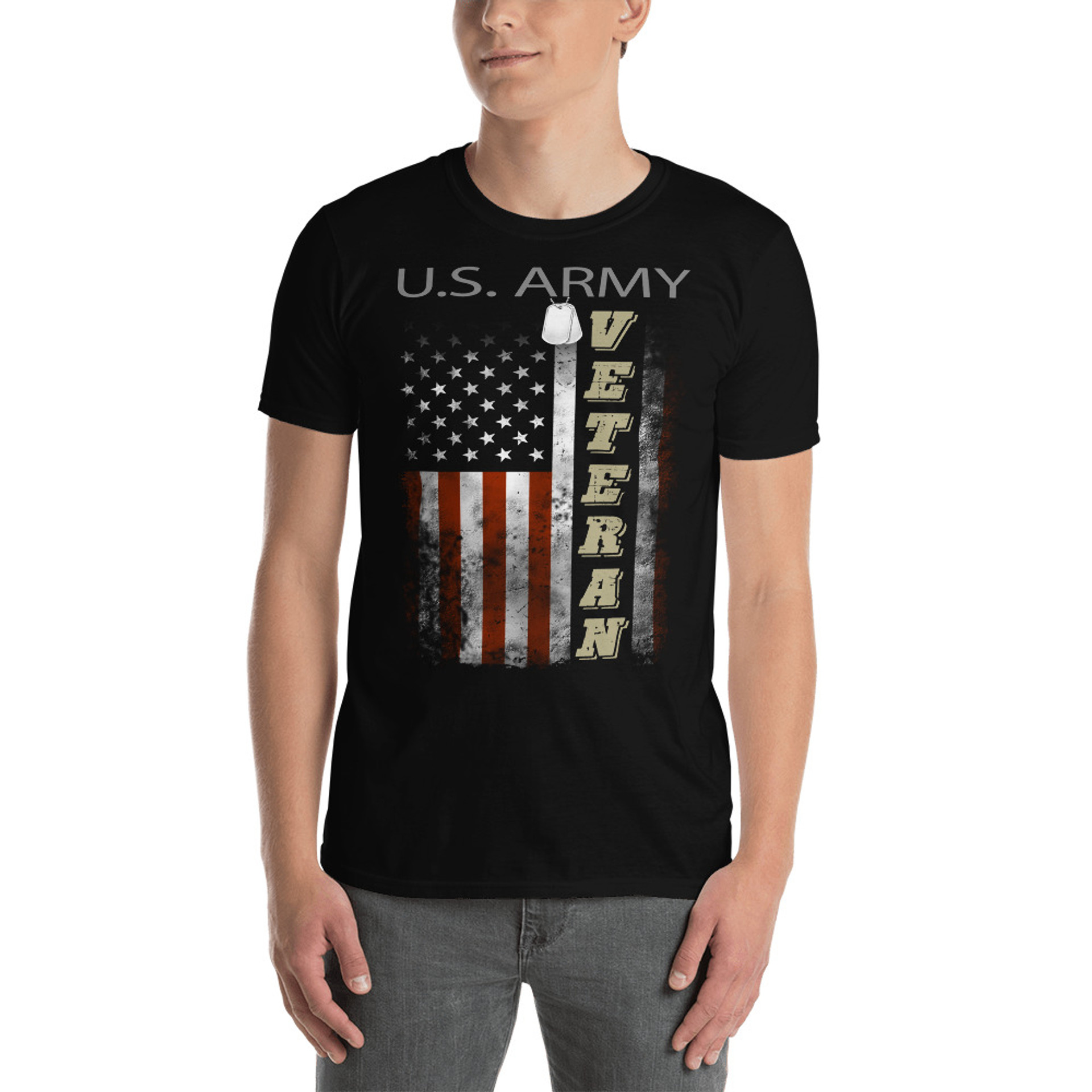 US Army Veteran Flag Design Short-Sleeve Unisex T-Shirt - Meach's ...