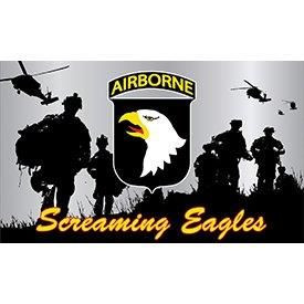 3x5 Airborne White 101st Flag Army House Banner Ösen Premium