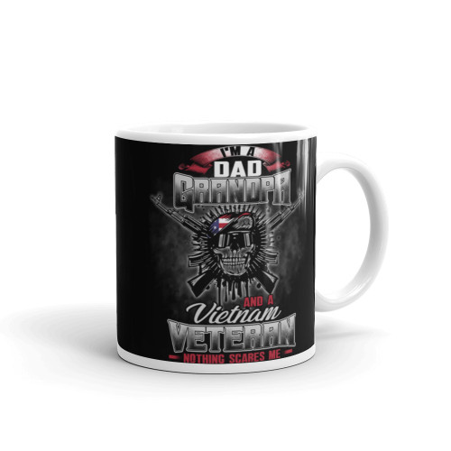 I'm a Dad Grandpa Vietnam Veteran White glossy mug