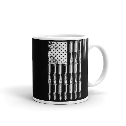US Bullet Flag White glossy mug