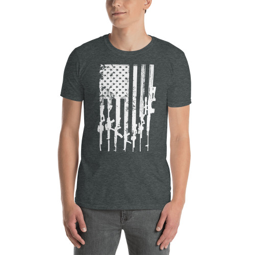 U.S. Rifle Flag White Short-Sleeve Unisex T-Shirt