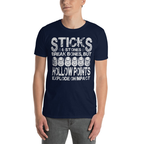 Sticks and Stones (Hollow Points) Short-Sleeve Unisex T-Shirt