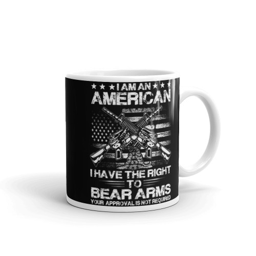 Right to Bear Arms (Approval Not Required) White glossy mug