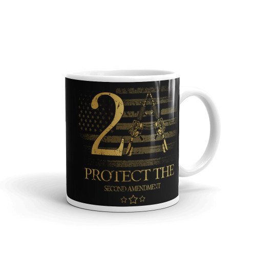 2A Protect the Second Amendment White glossy mug