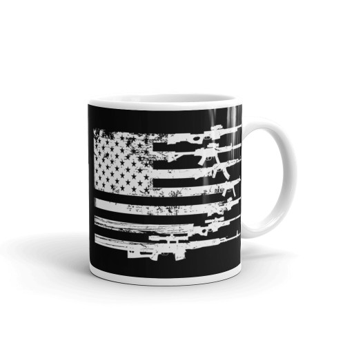 Rifle Flag (Option 2) White glossy mug
