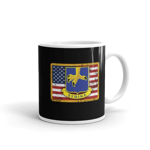 502nd Infantry Regiment (Flag) White glossy mug