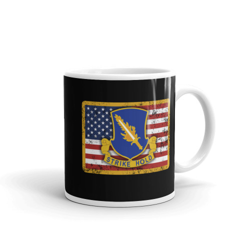 504th Infantry (Flag) White glossy mug