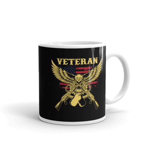 Veteran (Flying Eagle) White glossy mug