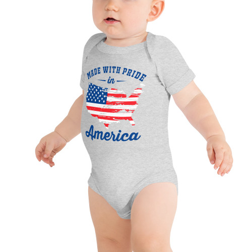 Made With Pride in America Baby short sleeve one piece