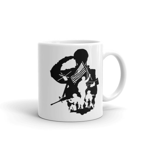American Military Salute White glossy mug