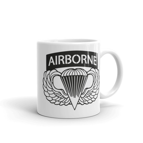 Airborne Wings w/ Tab White glossy mug