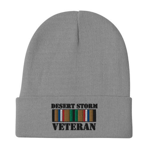 Desert Storm Veteran (Ribbon) Embroidered Beanie