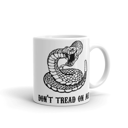 Don't Tread on Me (Fierce Snake) White glossy mug