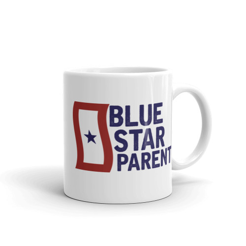 Blue Star Parent White glossy mug