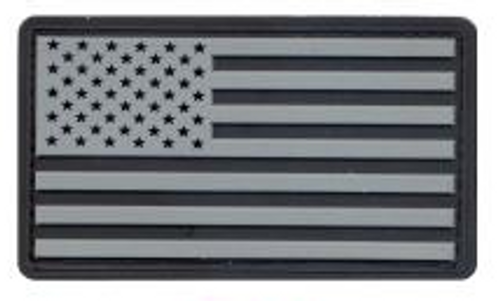 PVC US Flag Patch (Black/Silver)