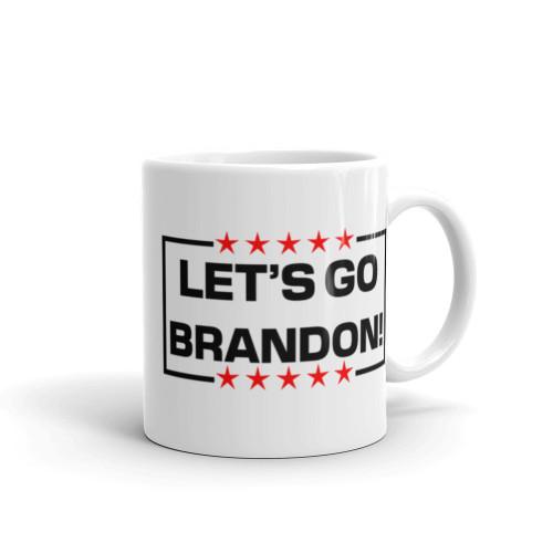 Let's Go Brandon White glossy mug