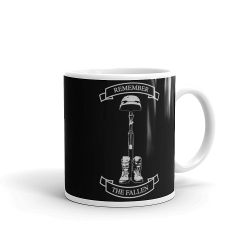 Remember the Fallen (Battlefield Cross) White glossy mug
