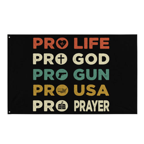 Pro Life God Gun USA Prayer Banner
