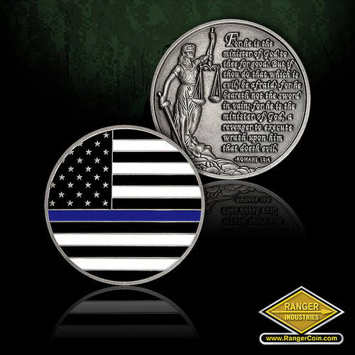 Thin Blue Line Challenge Coin