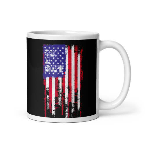 22 A Day Flag White glossy mug