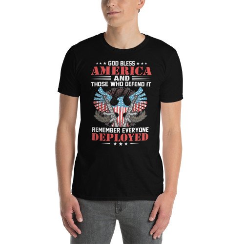 God Bless America and Those Who Defend It Short-Sleeve Unisex T-Shirt