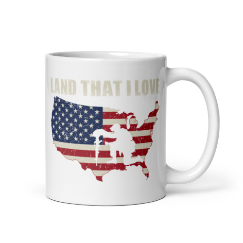 Land that I Love White glossy mug