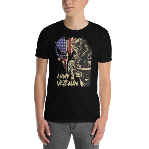 Army Veteran (Flag Skull) Short-Sleeve Unisex T-Shirt