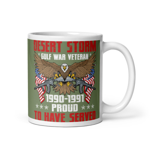 Gulf War Veteran (Desert Storm) White glossy mug
