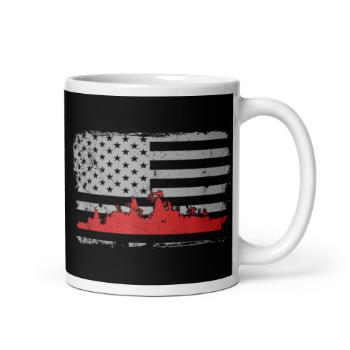 American Battleship White glossy mug