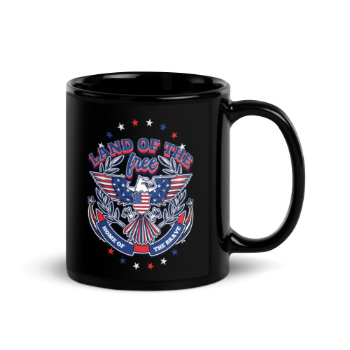 Land of the Free (Eagle Seal) Black Glossy Mug