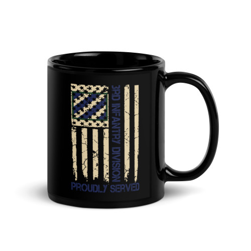 3rd Infantry Division (Proudly Served) Black Glossy Mug