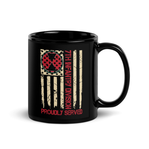 7th Infantry Division Black Glossy Mug