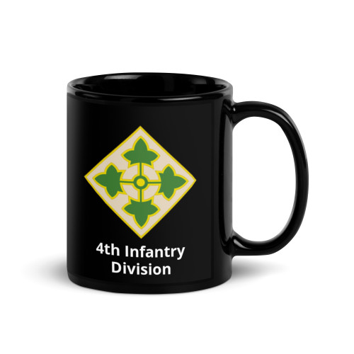 4th Infantry Division Black Glossy Mug
