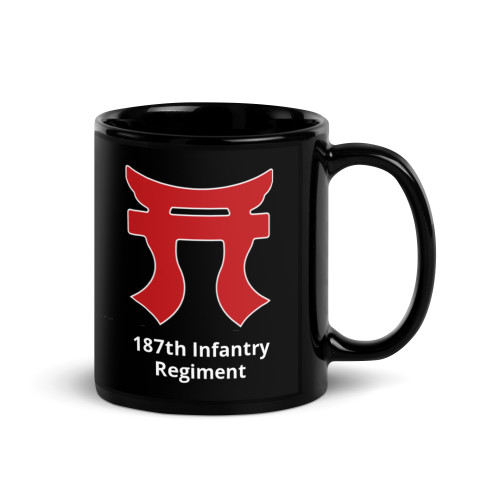187th Infantry Regiment Black Glossy Mug