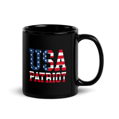 USA Patriot Black Glossy Mug
