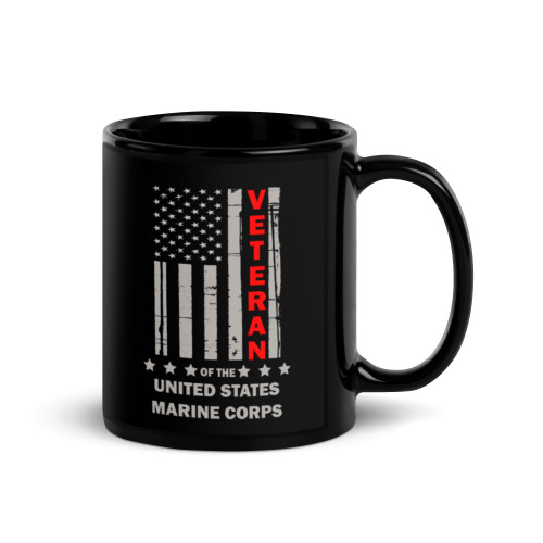 Veteran of the United States Marine Corps Black Glossy Mug