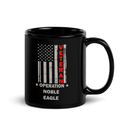 Operation Noble Eagle Veteran Black Glossy Mug